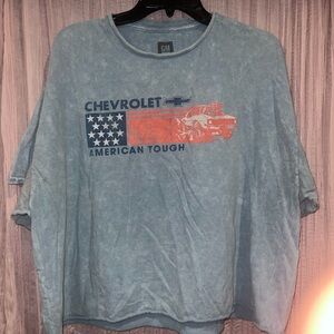 Blue and Orange Oversized Boxy Tee